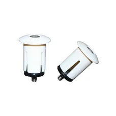 HANDLEBAR END PLUG- P2R -SCREW-ON- WHITE (PAIR) INNER Ø 18.2mm /EXT Ø 25.2mm