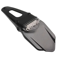 SUPPORT DE PLAQUE IMMATRICULATION AVEC FEU 50 A BOITE/MOTO PREMIUM AVEC FEU TRANSPARENT A LEDS (L 328mm / H 55mm / L 110mm) (HOMOLOGUE CE)  -REPLAY-