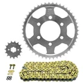 KIT CHAINE ADAPTABLE HONDA 125 CB R 2018>2020  428  15x47  (DIAM COURONNE 68/90/10.25)  (DEMULTIPLICATION ORIGINE)  -AFAM-