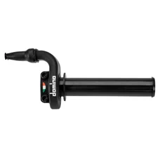 THROTTLE HANDLE FOR MOTORBIKE - ROAD DOMINO KRR 03  - SHORT STROKE - 4 Stroke - BLACK (DOUBLE CABLES).