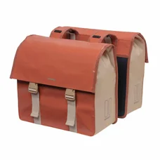 DOUBLE BAG FOR BICYCLE - REAR - BASIL URBAN LOAD- RED EARTH/PINK 48-53L (41x18x46cm) WATERPROOF