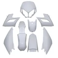 FAIRINGS/BODY PARTS FOR 50cc MOTORBIKE   DERBI 50 SENDA DRD RACING 2008> WHITE GLOSS  (8 PARTS KIT) SELECTION P2R-