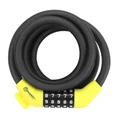 ANTITHEFT FOR BICYCLE- COMBINATION COILED CABLE AUVRAY Ø12 mm LONG 1.50 M - MATT BLACK ( WITH BRACKET)