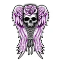 STICKER LETHAL THREAT MINI CORSET SKULL (60x80mm)