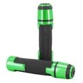 REVETEMENT POIGNEE AVOC MOTO ON ROAD ANTIDERAPANTE AVEC EMBOUT DE GUIDON ADAPTABLE KAWASAKI 900 Z900, 650 Z650 VERT ANODISE (PAIRE)