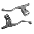 LEVIER/POIGNEE DE FREIN CYCLO ALU COURT M84 SIMPLE FIXATION POLI (PAIRE)  -SELECTION P2R-