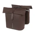 SACOCHE ARRIERE VELO DOUBLE BASIL VEGAN MARRON IMITATION CUIR 28/32L FIXATION PORTE BAGAGE FERMETURE PLIANT ANTI-PLUIE AVEC REFLECHISSANT FIXATION SYSTEME MIK (COMPATIBLE AVEC 157030 INCLUS)