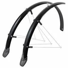 GARDE BOUE CITY/VTC TRINGLES 28'' EUROFENDER RAPIDO 46mm NOIR (PAIRE) AVEC FIXATION RAPIDO