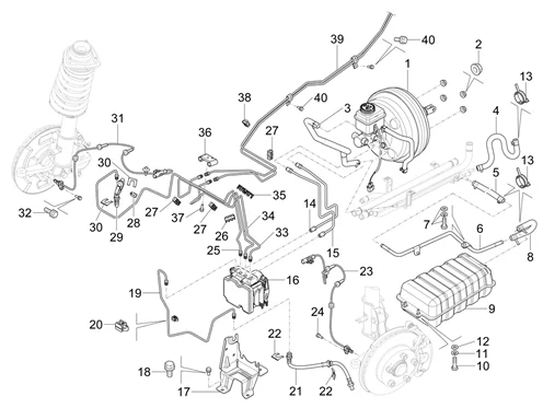 Tuyaux de frein avant - Maître-cylindre de frein