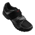 CHAUSSURE GRAVEL / VTT GIRO BERM K257 NOIR/GRIS FONCE T45 FIXATION DOUBLE VELCRO COMPATIBLE SPD (PAIRE)