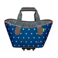 PANIER/SAC A MAIN VELO RACKTIME AGNETHA BLEU POIS FIXATION PORTE BAGAGE (L 34cm x L 26cm x h 37cm)  - COMPATIBLE SYSTEME RACKTIME SNAPIT