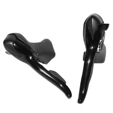 SHIFTERS SET FOR ROAD BIKE - MICROSHIFT  7 SPEED- DOUBLE -ALUMINIUM- -BLACK- (PAIR) COMPATIBLE SHIMANO