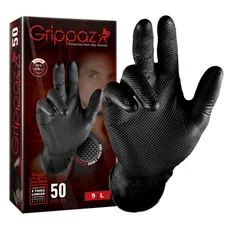 WORK SHOP GLOVES NITRILE "FISH SCALE" - CHEMICALS, OILS, FUELS RESISTANT - BLACK   EURO 7 (S)  (25 PAIRS IN BOX)