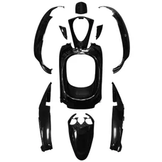 FAIRINGS/BODY PARTS FOR SCOOT  SYM 50 MIO BLACK GLOSS  (10 PARTS KIT)  P2R