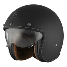 CASQUE JET MT LE MANS 2 SV A1 UNI NOIR MAT    XS  SIMPLE ECRAN TRANSPARENT (LIVRE AVEC UN ECRAN SUPPLEMENTAIRE DARK (ECE 22.06)