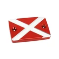 FRONT BRAKE FLUID RESERVOIR CAP - FOR YAMAHA 700 MT-07 ALU CNC ANODIZED RED/WHITE CROSS PATTERN  -AVOC-