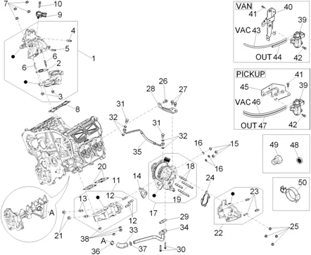 Raccords d'admission et d'échappement
