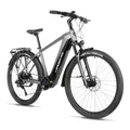 VELO ELECTRIQUE/VAE VTC 28 LEADER FOX BARNET 2025 HOMME GRIS 9V MOTEUR CENTRAL BAFANG M510 36V 95Nm BATTERIE 20Ah (19'' - h48cm - TAILLE L - POUR ADULTE DE 178cm à 185cm)