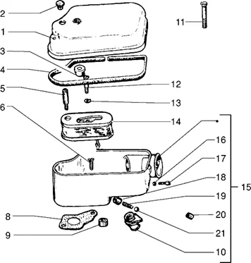 Pieces composant le filtre a air