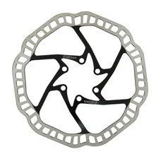 DISQUE DE FREIN VTT 6 TROUS NEWTON BRAKCO COMPATIBLE SHIMANO ET AUTRES 180mm ARGENT CENTRE NOIR + 6 VIS