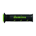REVETEMENT POIGNEE DOMINO MOTO ON ROAD A250 NOIR/VERT OPEN END 120-125mm (PAIRE)