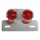 SUPPORT DE PLAQUE IMMATRICULATION AVEC FEU 50 A BOITE/MOTO ALU AVEC FEU ROND ROUGE (1 FAISCEAU PAR FEU) /ARGENT (L 171mm / H 30mm / L 105mm) **  -REPLAY-