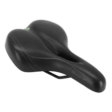 SADDLE- NEWTON FOR URBAN BIKE - "FOR MEN" BLACK - FLUIDYNAMIC DUAL DENSITY CONFORT 51 MODERATE  ERGO HOLE 272x192mm