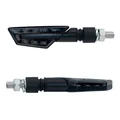 CLIGNOTANT MOTO TAAC FR07 9 LEDS FUME/NOIR (M8 / LONG 92mm / H 24mm) (PAIRE) QUALITE PREMIUM  -HOMOLOGUE ECE-