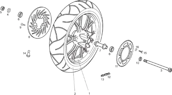 Roue arrière