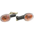 CLIGNOTANT SCOOT ADAPTABLE MBK 50 BOOSTER 2004>/YAMAHA 50 BWS 2004> AR TRANSPARENT/CARBONE (HOMOLOGUE CE) (PAIRE)  -REPLAY-