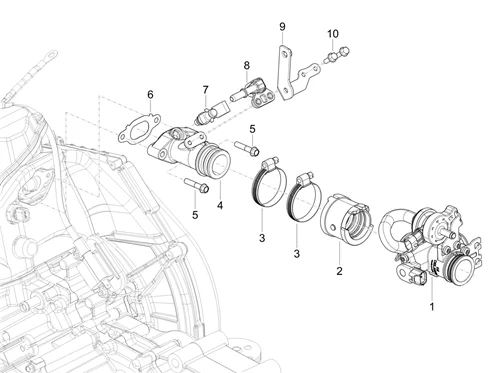 Boîtier papillon - Injecteur - Raccord d'admission