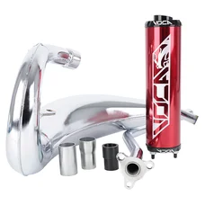 POT 50 A BOITE VOCA CROSS CHROMED POUR RIEJU 50 MRT (PASSAGE HAUT - SILENCIEUX ALU ROUGE)