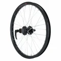 WHEEL FOR MTB 20" -REAR - KARGO DISC/V-brakes FOR E-BIKE - ALU -BLACK-DOUBLE WALLLED - VELOX HUB DISC 6 HOLES FOR CASSETTE 10/9/8 Speed. (REINFORCED)