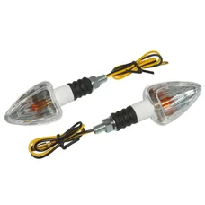 TURN SIGNAL (UNIVERSAL) REPLAY MINI TRIANGLE TRANSPARENT/CLEAR -BULB- ORANGE (PAIR) ** (L 83mm / H 37mm / Wd 28mm)