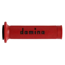 REVETEMENT POIGNEE DOMINO MOTO ON ROAD A010 ROUGE/NOIR OPEN END 120-125mm (PAIRE)
