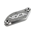 COUVERCLE DE MAITRE CYLINDRE DE FREIN 50 A BOITE VOCA POUR DERBI 50 SENDA DRD 2006>/RIEJU 50 MRT/SHERCO 50 SE-R, SM-R/APRILIA 50 SX, RX GRIS ALUMINIUM CNC -J.JUAN
