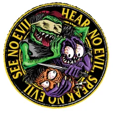 STICKER LETHAL THREAT MINI NO EVIL MONSTERS  (60x80mm)