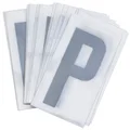 LETTRE PLAQUE PVC MOTO/SCOOTER 45mm  P  (VENDU PAR 10)