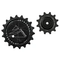 GALET DERAILLEUR AOPW-AERO TRIPEAK 12-18 DENTS CERAMIQUE 12x2V. SHIMANO DURA-ACE R9200, ULTEGRA R8100, 105 R7100, SRAM AXS RED E1/FORCE E1 NOIR (VENDU AU KIT) (GARANTIE 4 ANS)