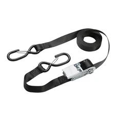SANGLE A CLIQUET AVEC CROCHET MASTERLOCK LARGEUR 25mm LONGUEUR 5M NOIR CAPACITE D'ARRIMAGE 400kg (VENDU A LA PAIRE)  -CERTIFICATION TUV-