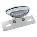 FEU ARRIERE 50 A BOITE SUR PLATINE OVALE TRANSPARENT/CHROME A LEDS (32 LEDS ROUGES/4 BLANCHES) (HOMOLOGUE CE)  -REPLAY-