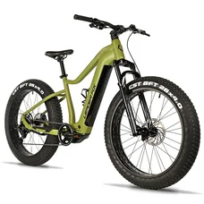 VELO ELECTRIQUE/VAE VTT FAT BIKE 26 LEADER FOX BRAGA MIXTE VERT OLIVE 9V MOTEUR CENTRAL BAFANG M510 36V 95Nm BATTERIE 23,2Ah (20'' - H50,8cm - TAILLE L - POUR ADULTE DE 178cm à 185cm)
