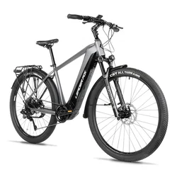 VELO ELECTRIQUE/VAE CITY 28 LEADER FOX BARNET HOMME GRIS 9V MOTEUR CENTRAL BAFANG M510 36V 95Nm BATTERIE 20Ah (22.5'' - h53cm - TAILLE XXL - POUR ADULTE DE 193cm à plus)