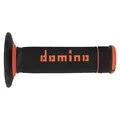 REVETEMENT POIGNEE DOMINO MOTO OFF ROAD A190 NOIR/ORANGE CLOSED END 120-123mm (PAIRE)