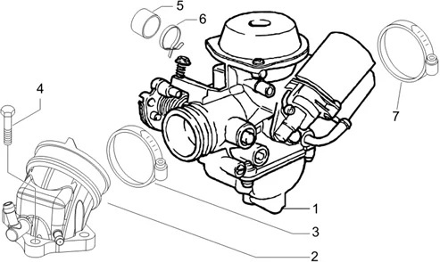 Carburateur complet - Raccord d'admission