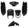 FAIRINGS/BODY PARTS FOR SCOOT PEUGEOT 50 KISBEE 2010>2017 - 2/4 Stroke - GLOSS BLACK (KIT 6 PARTS)  -P2R-