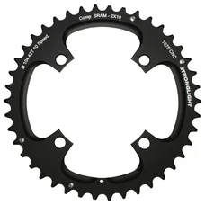 PLATEAU VTT 4BRA D.104 POUR SRAM XO FILETE 10V. STRONGLIGHT DOUBLE 42DTS EXTERIEUR NOIR - EPAISSEUR 5mm FILETE 10V.