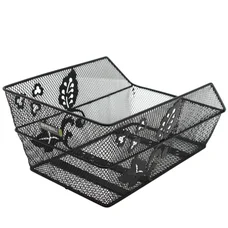 REAR BASKET- STEEL MESH- BASIL CENTO FLOWER BLACK (47x31x21cm)