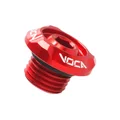 BOUCHON D'HUILE SCOOT VOCA RACING POUR MBK 50 BOOSTER, STUNT, NITRO, OVETTO/YAMAHA 50 BWS, SLIDER, AEROX, NEOS ALU CNC ROUGE (M14x1,50)