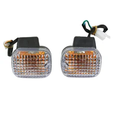 TURN SIGNAL FOR SCOOT MBK 50 STUNT 2004>/YAMAHA 50 SLIDER 2004> - FRONT+REAR- TRANSPARENT/BLACK -CEE APPROVED- (PAIR)     -REPLAY-